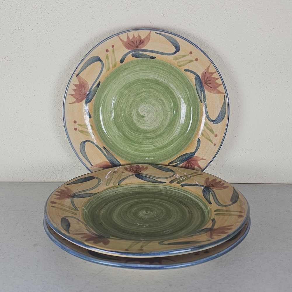 3 Pier 1 Elizabeth Stoneware Salad Plates 8-1/4" 8.25 Discontinued